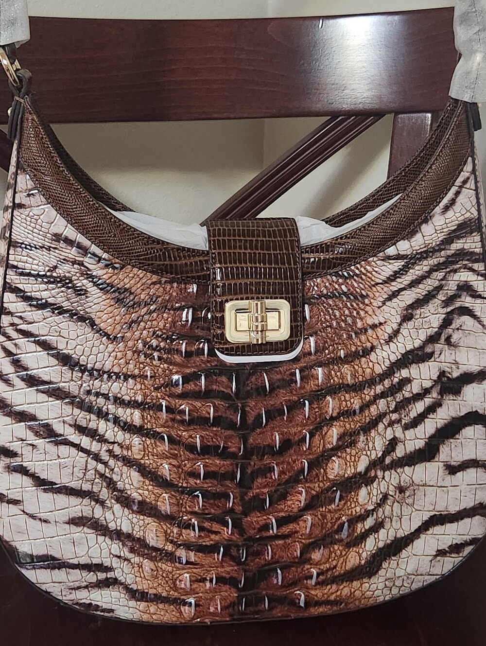 Brahmin Animal Pattern Shoulder Bag- Fallon- Feline Hermosa